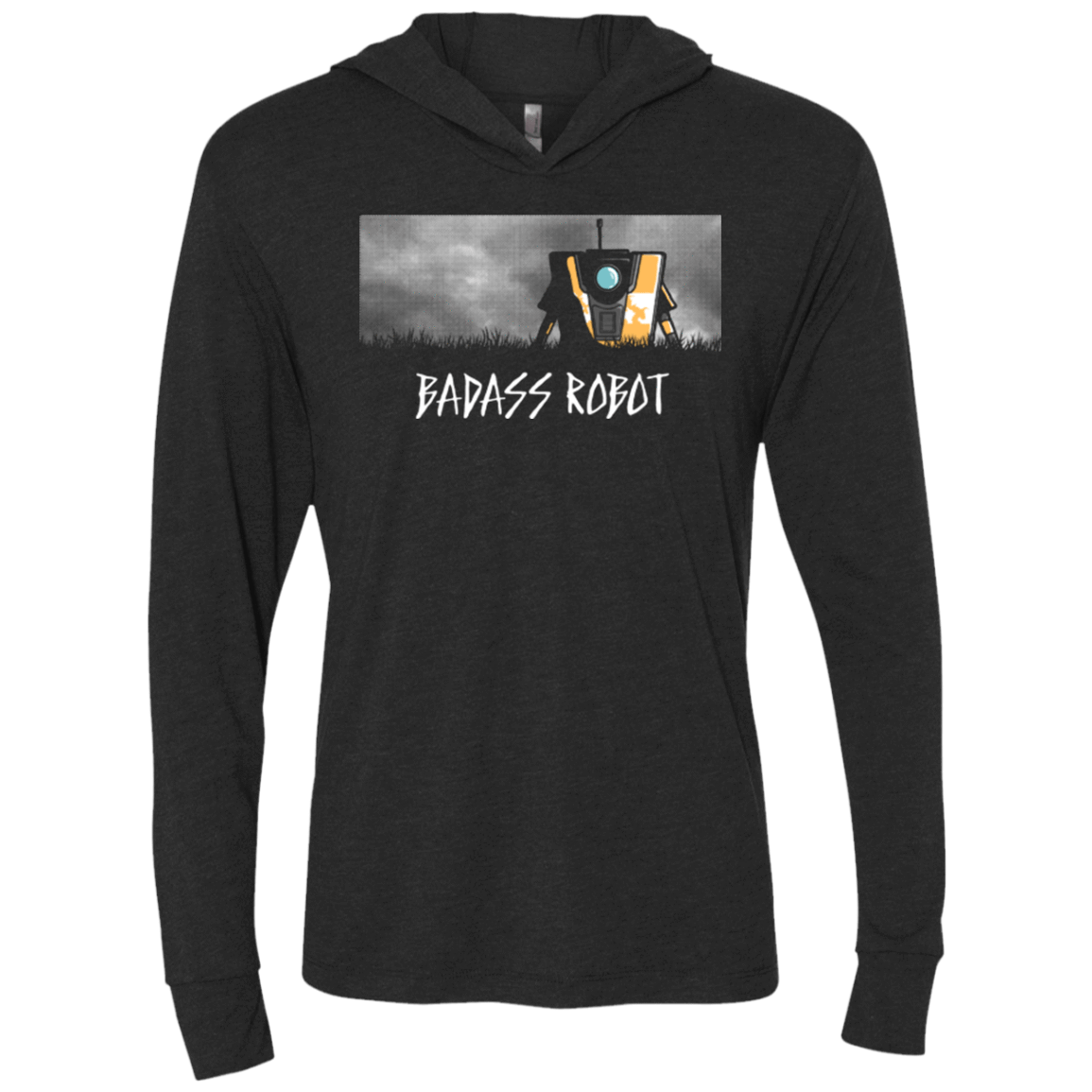 T-Shirts Vintage Black / X-Small BADASS ROBOT Triblend Long Sleeve Hoodie Tee