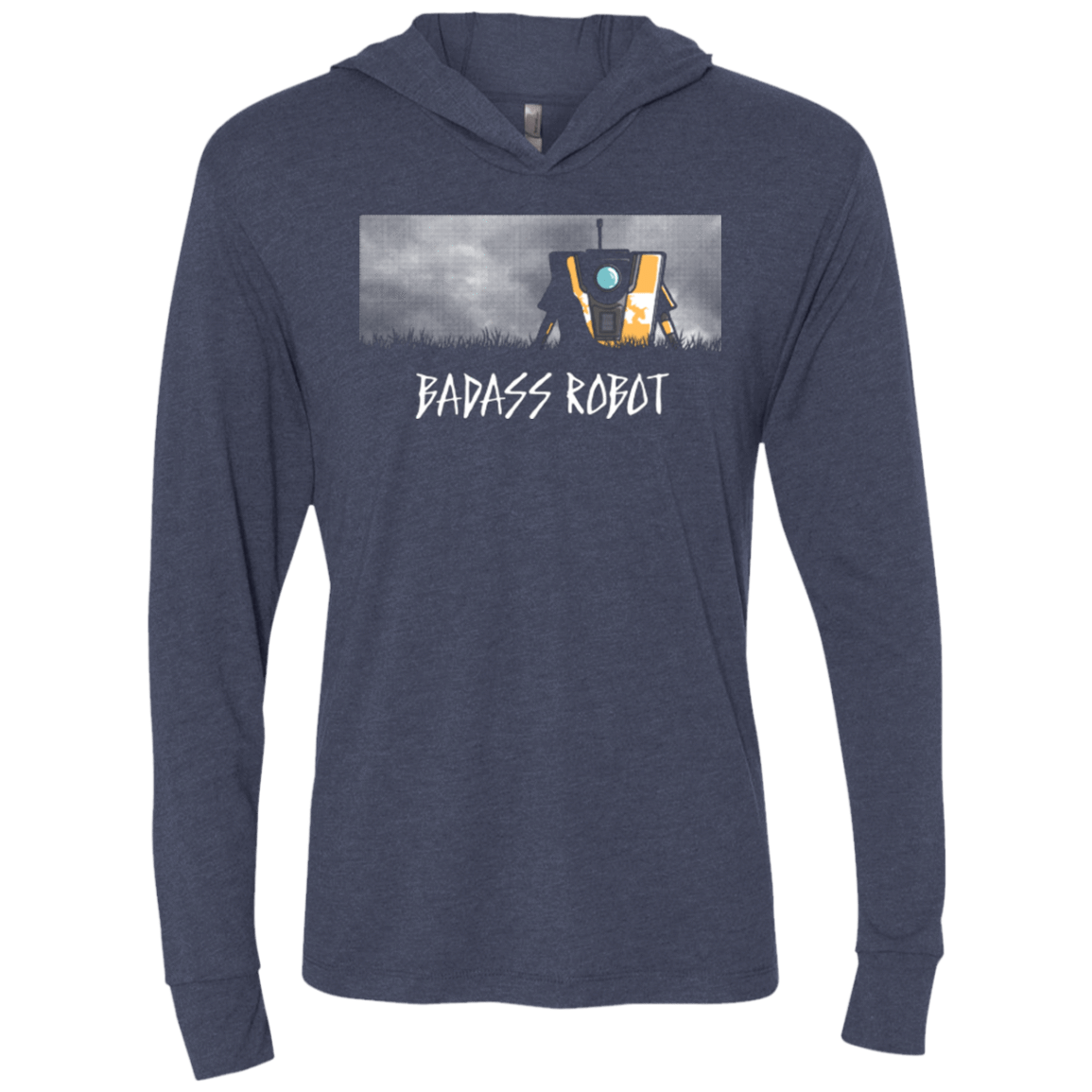 T-Shirts Vintage Navy / X-Small BADASS ROBOT Triblend Long Sleeve Hoodie Tee