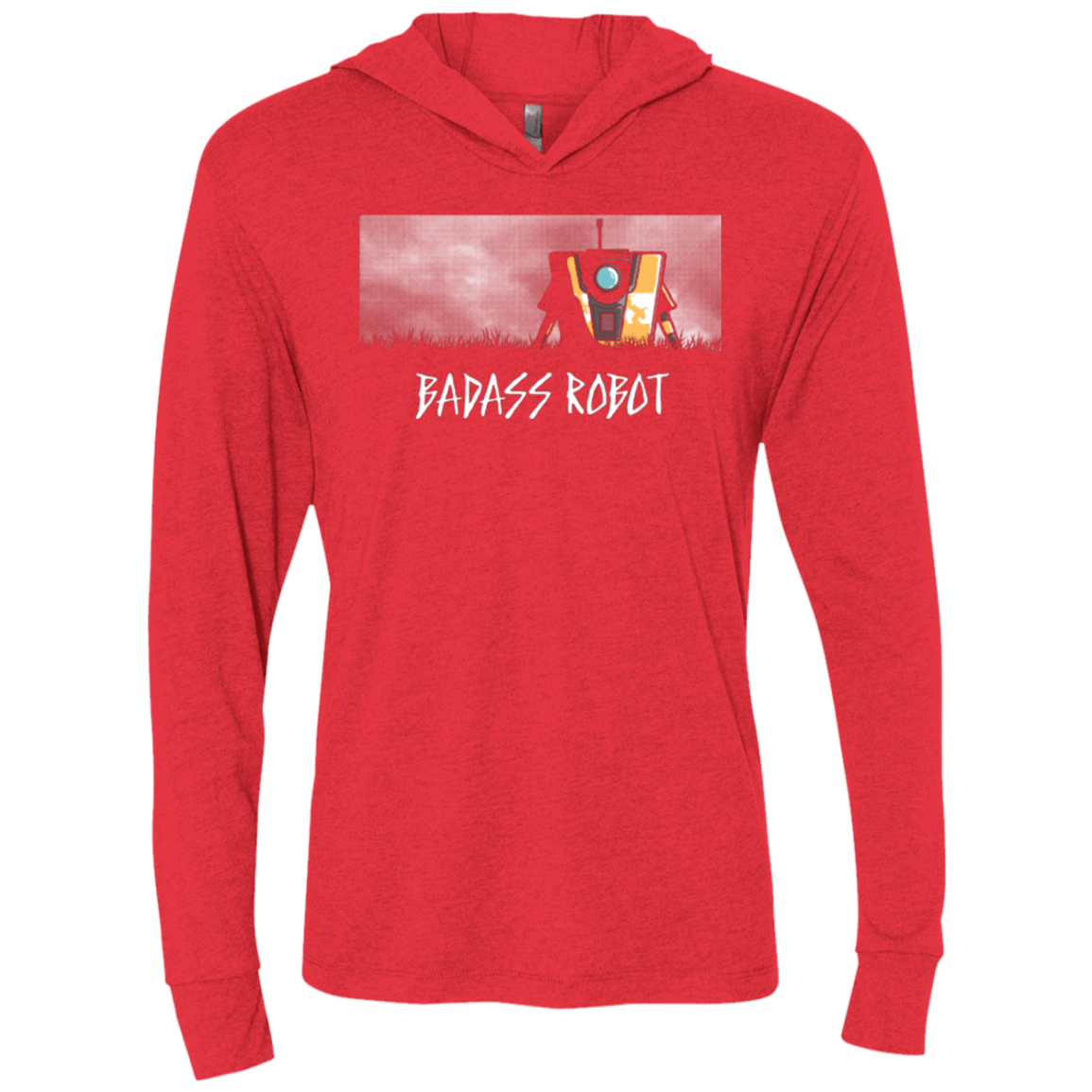 T-Shirts Vintage Red / X-Small BADASS ROBOT Triblend Long Sleeve Hoodie Tee