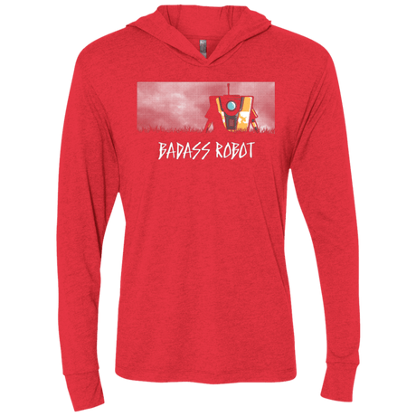 T-Shirts Vintage Red / X-Small BADASS ROBOT Triblend Long Sleeve Hoodie Tee