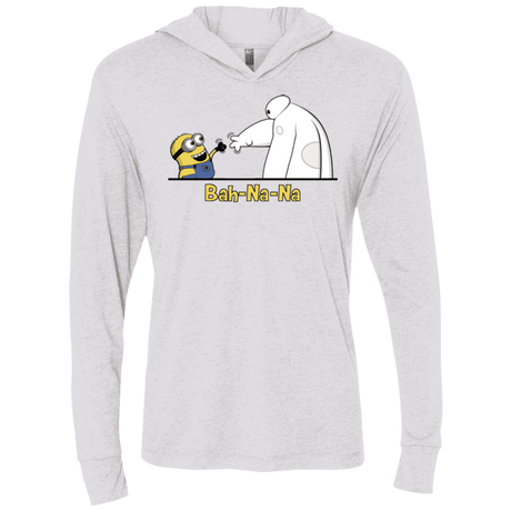 T-Shirts Heather White / X-Small Bah-Na-Na Triblend Long Sleeve Hoodie Tee