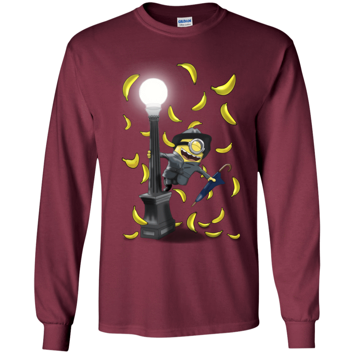 T-Shirts Maroon / YS Banana Rain Youth Long Sleeve T-Shirt