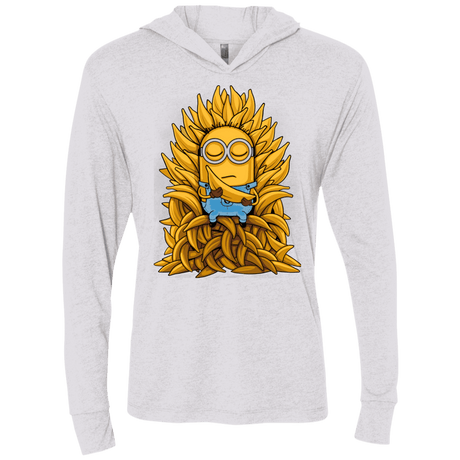T-Shirts Heather White / X-Small Banana Throne Triblend Long Sleeve Hoodie Tee