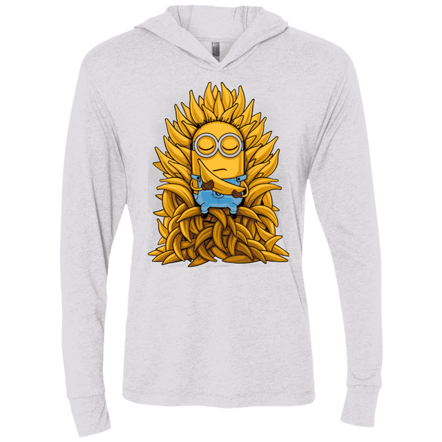 T-Shirts Heather White / X-Small Banana Throne Triblend Long Sleeve Hoodie Tee