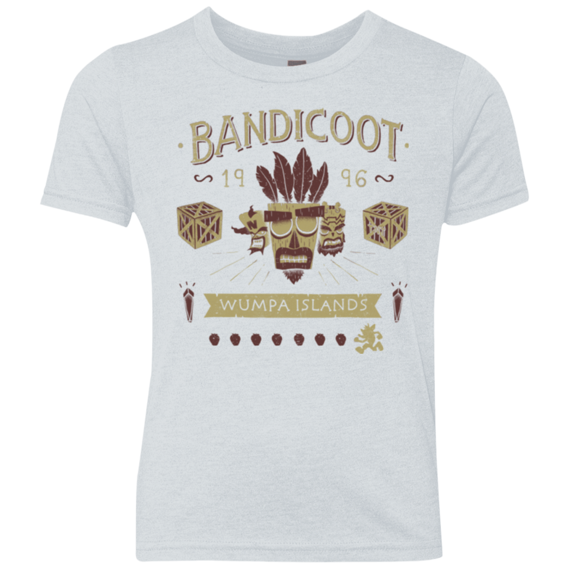 T-Shirts Heather White / YXS Bandicoot Time Youth Triblend T-Shirt