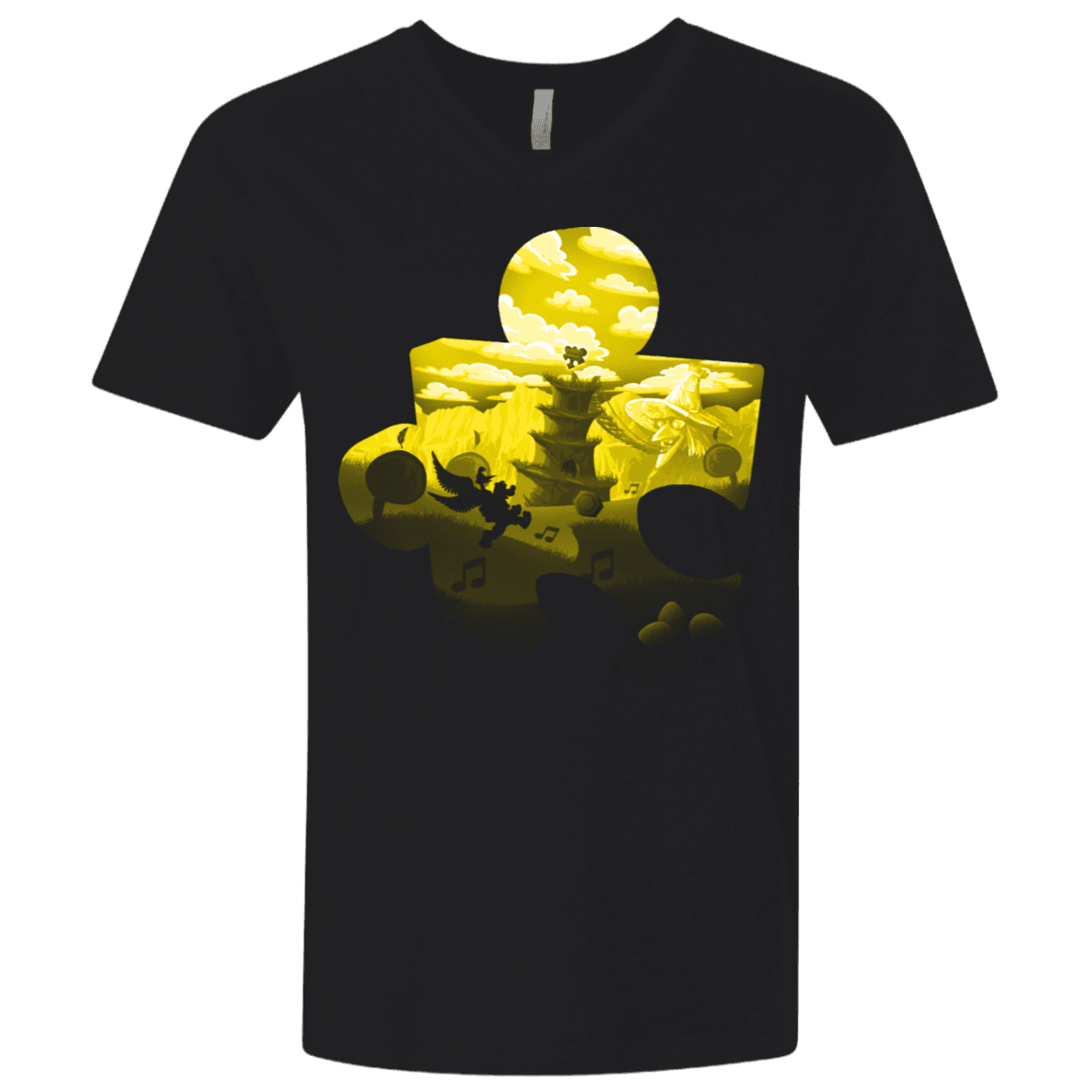 T-Shirts Black / X-Small Banjo Kazooie Silhouette Men's Premium V-Neck