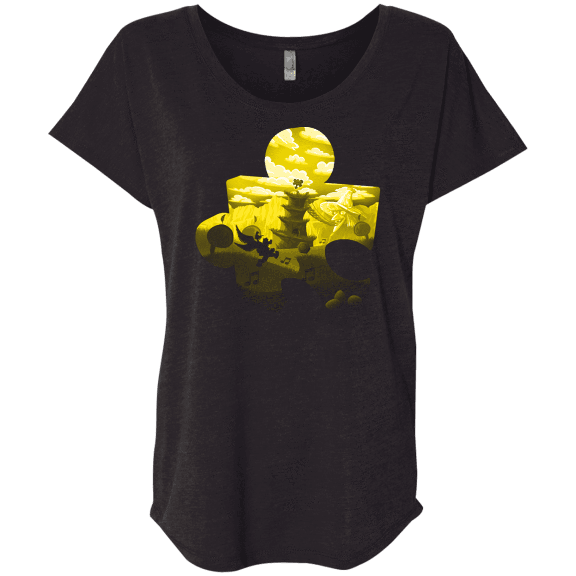 T-Shirts Vintage Black / X-Small Banjo Kazooie Silhouette Triblend Dolman Sleeve