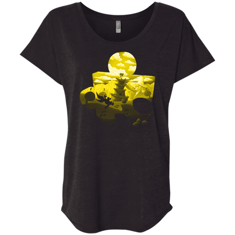 T-Shirts Vintage Black / X-Small Banjo Kazooie Silhouette Triblend Dolman Sleeve