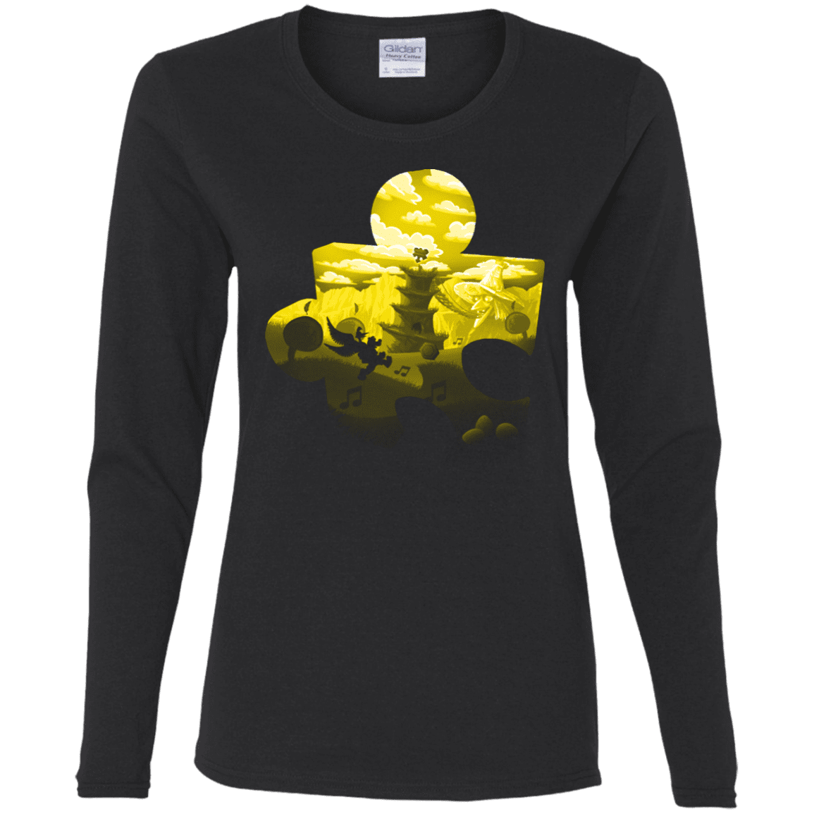 T-Shirts Black / S Banjo Kazooie Silhouette Women's Long Sleeve T-Shirt