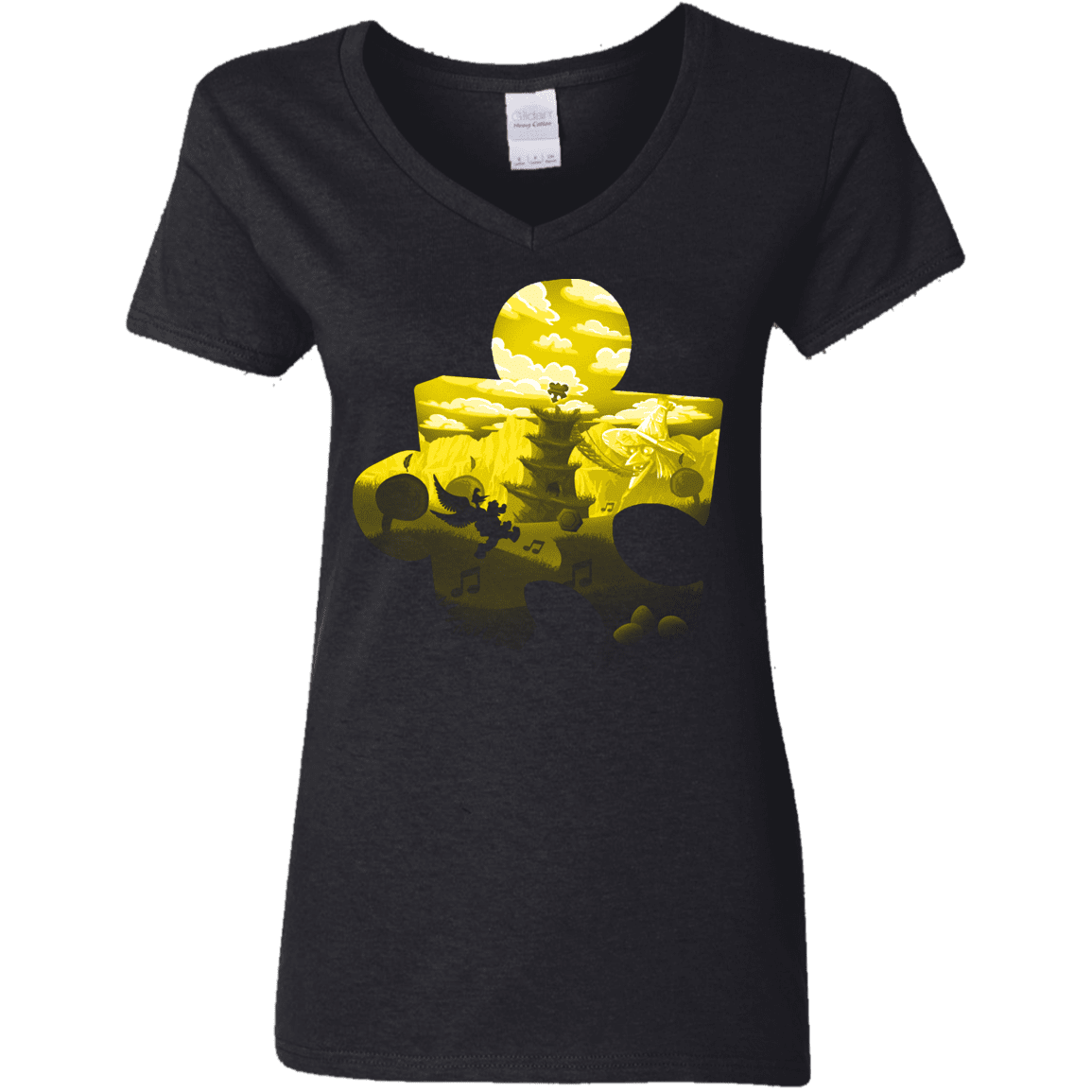 T-Shirts Black / S Banjo Kazooie Silhouette Women's V-Neck T-Shirt