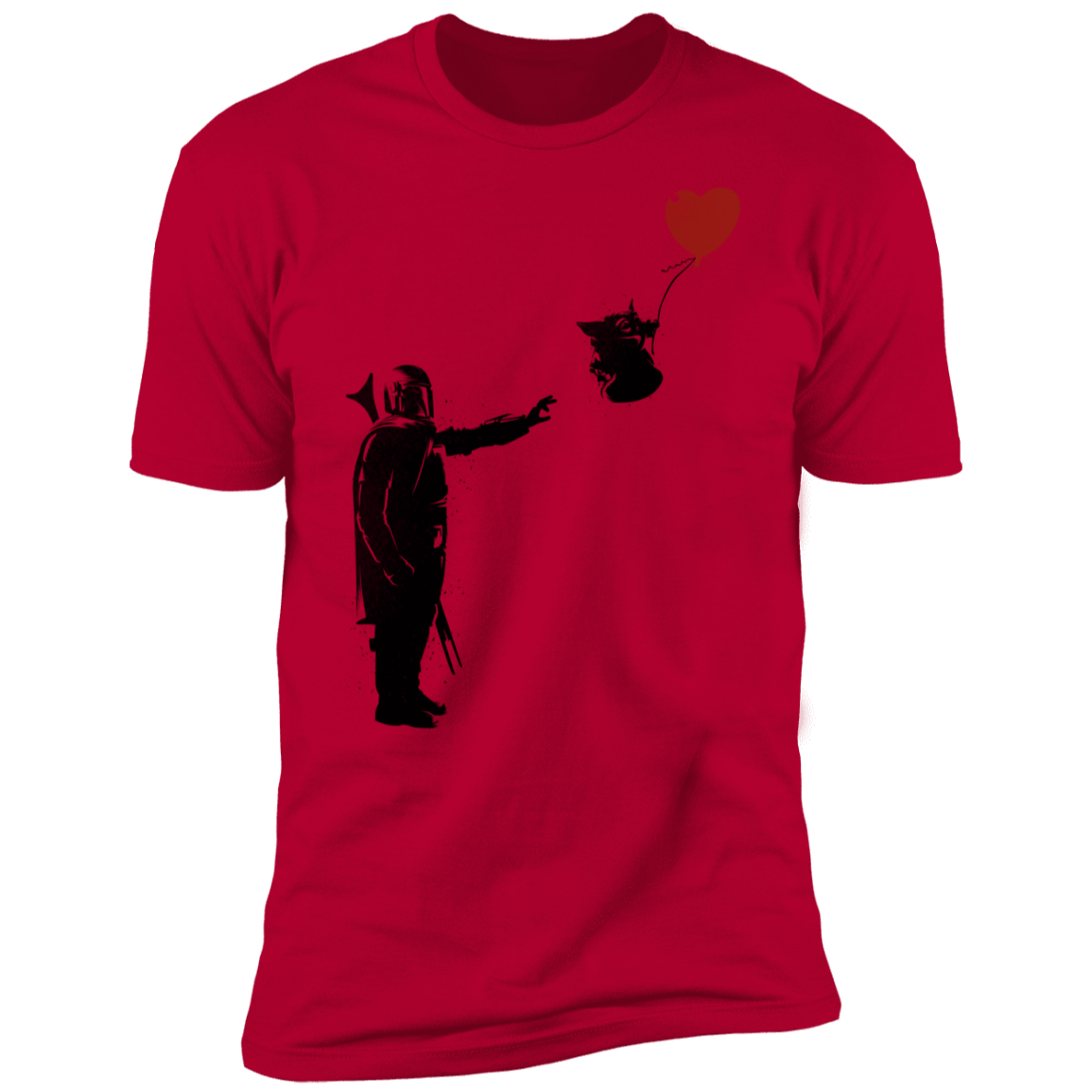 T-Shirts Red / S Banksy Baby Yoda Men's Premium T-Shirt