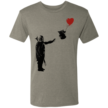 T-Shirts Venetian Grey / S Banksy Baby Yoda Men's Triblend T-Shirt