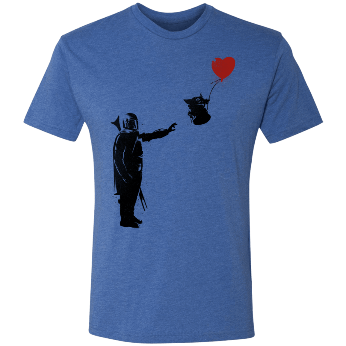 T-Shirts Vintage Royal / S Banksy Baby Yoda Men's Triblend T-Shirt