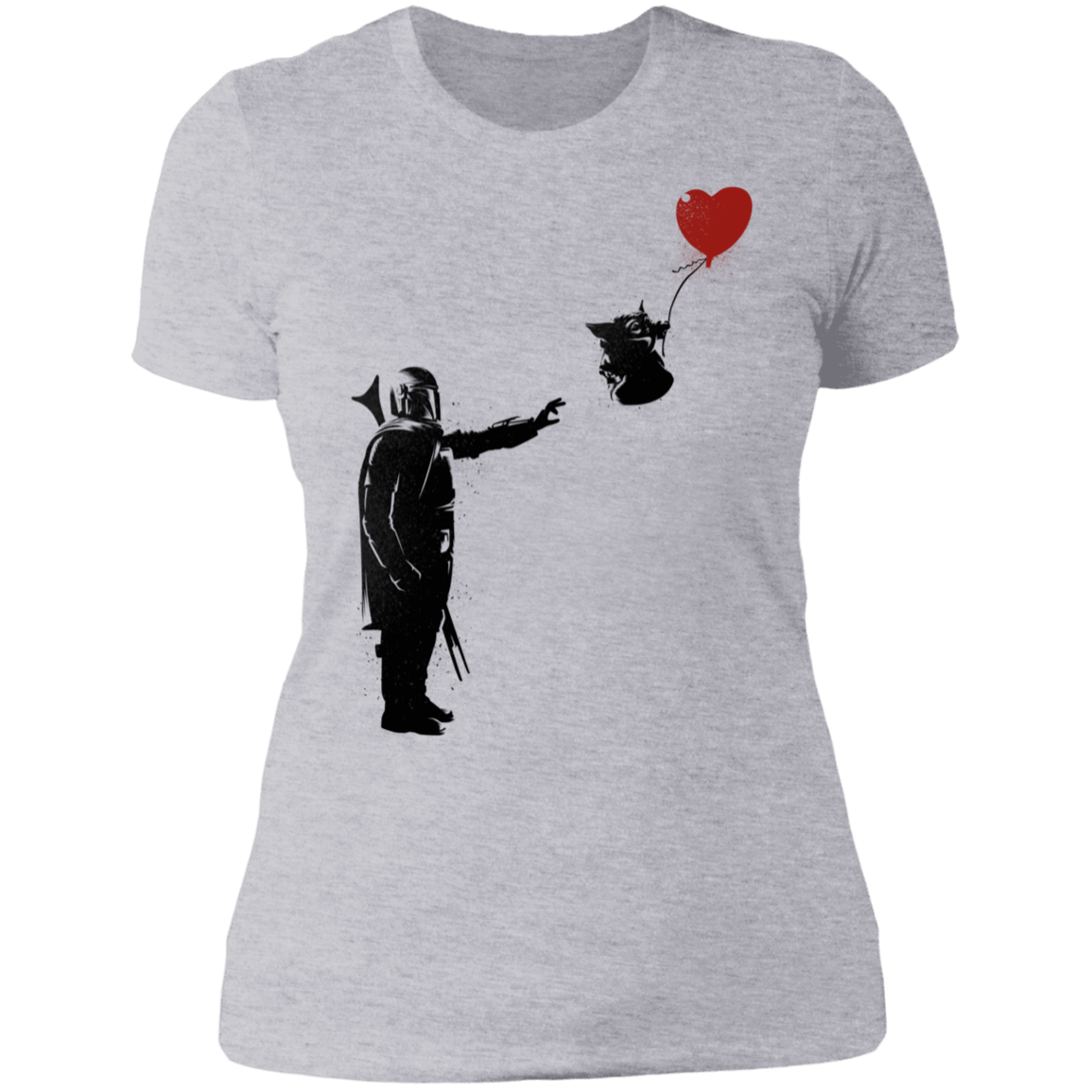 T-Shirts Heather Grey / S Banksy Baby Yoda Women's Premium T-Shirt