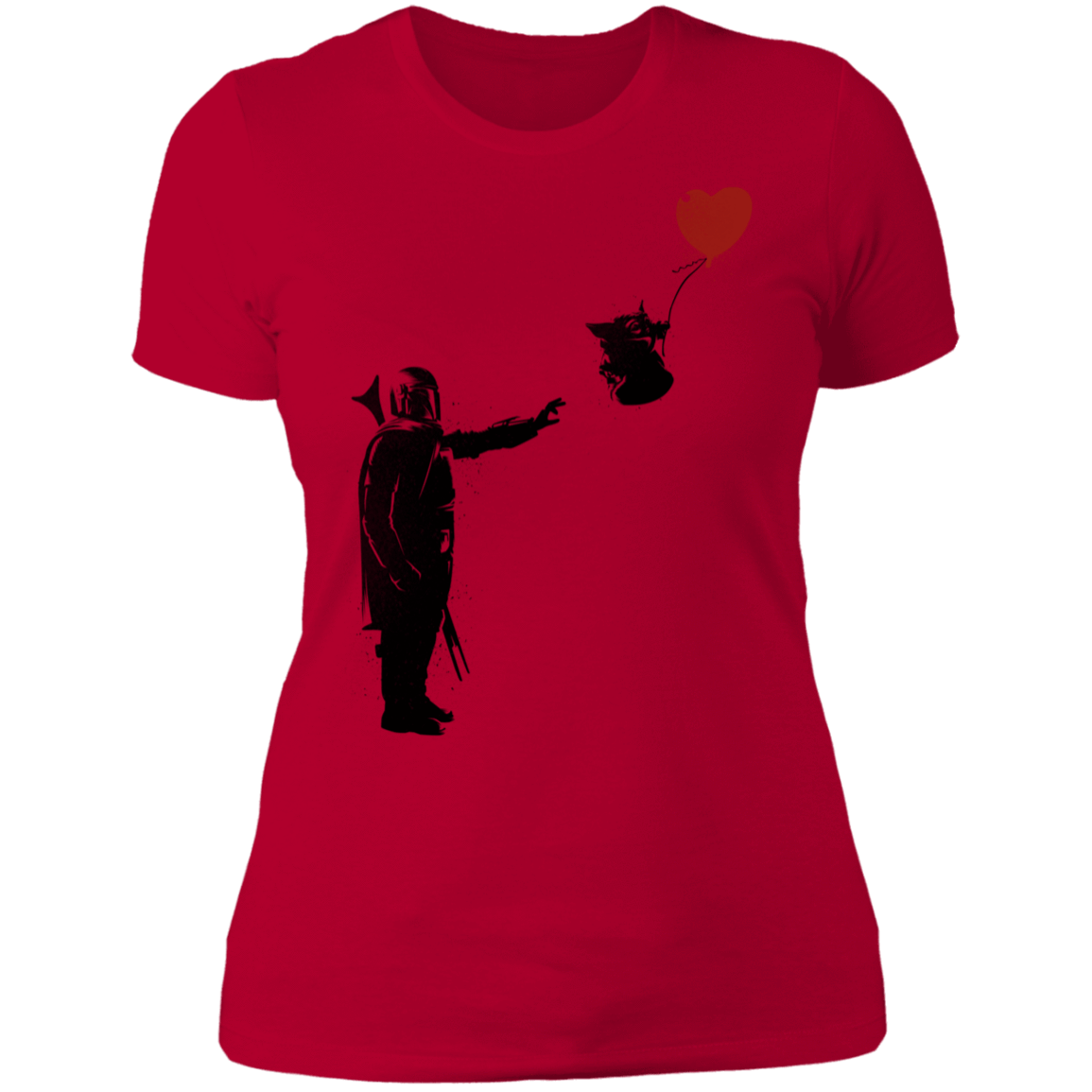 T-Shirts Red / S Banksy Baby Yoda Women's Premium T-Shirt