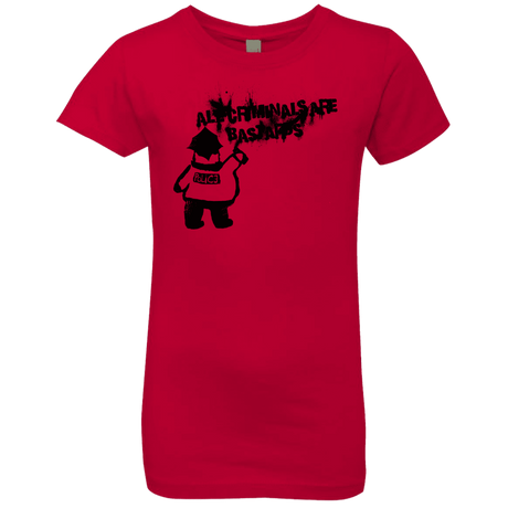 T-Shirts Red / YXS Banksy Police Girls Premium T-Shirt
