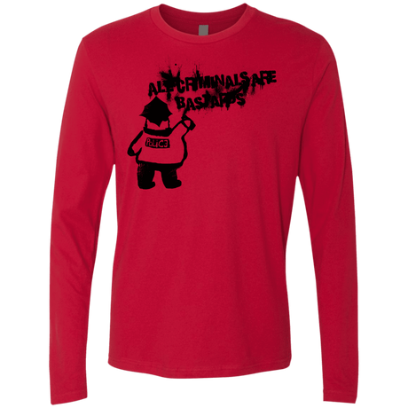T-Shirts Red / S Banksy Police Men's Premium Long Sleeve