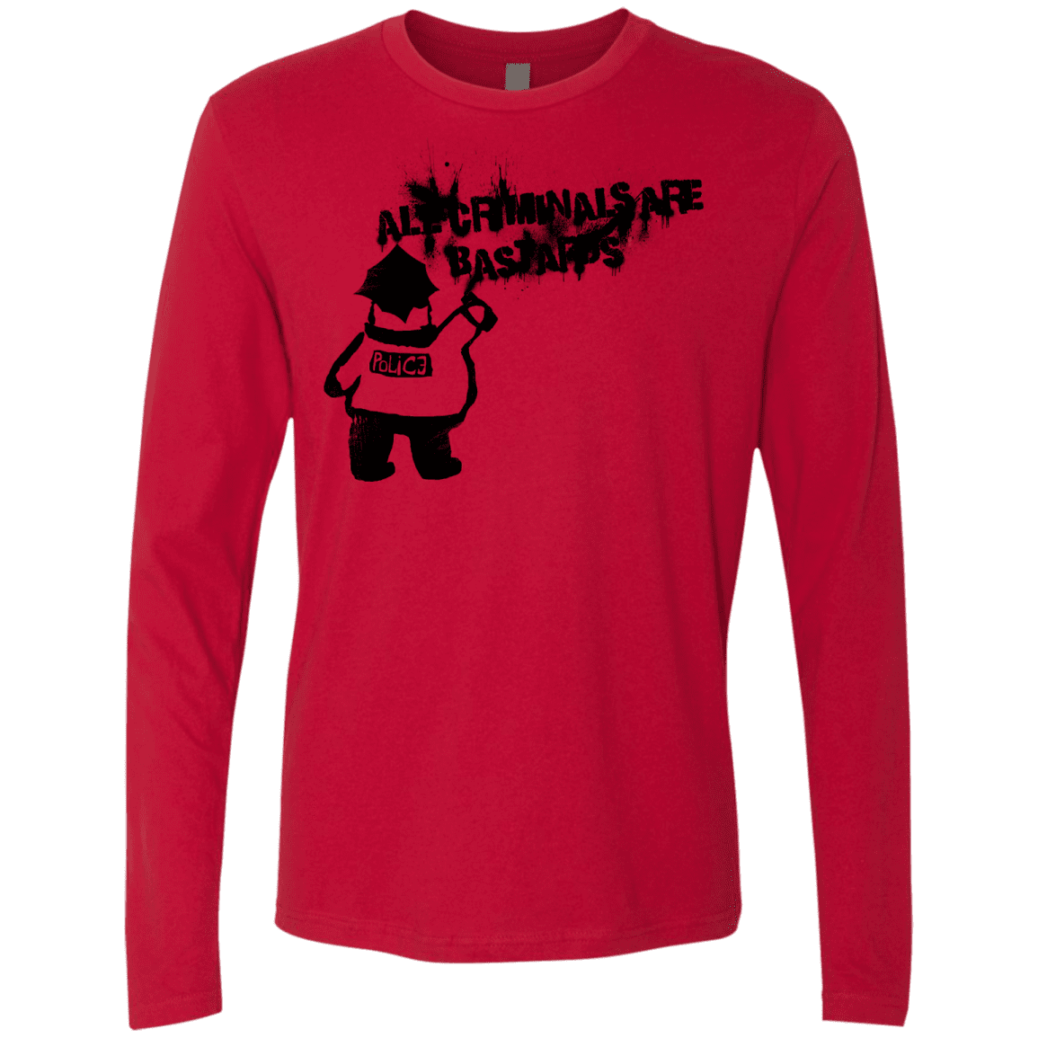 T-Shirts Red / S Banksy Police Men's Premium Long Sleeve