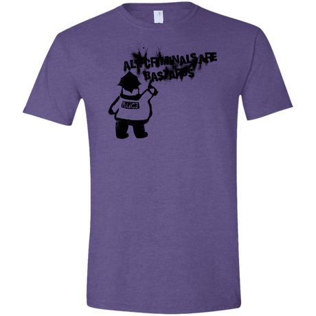 T-Shirts Heather Purple / S Banksy Police Men's Semi-Fitted Softstyle