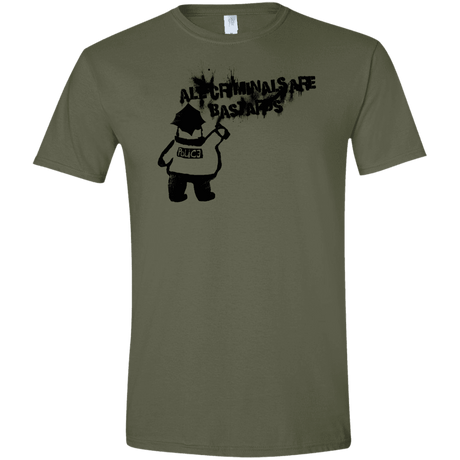T-Shirts Military Green / S Banksy Police Men's Semi-Fitted Softstyle