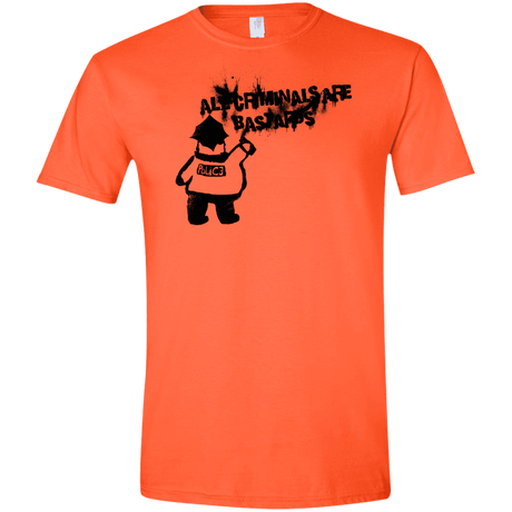 T-Shirts Orange / S Banksy Police Men's Semi-Fitted Softstyle