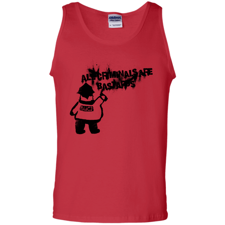 T-Shirts Red / S Banksy Police Men's Tank Top