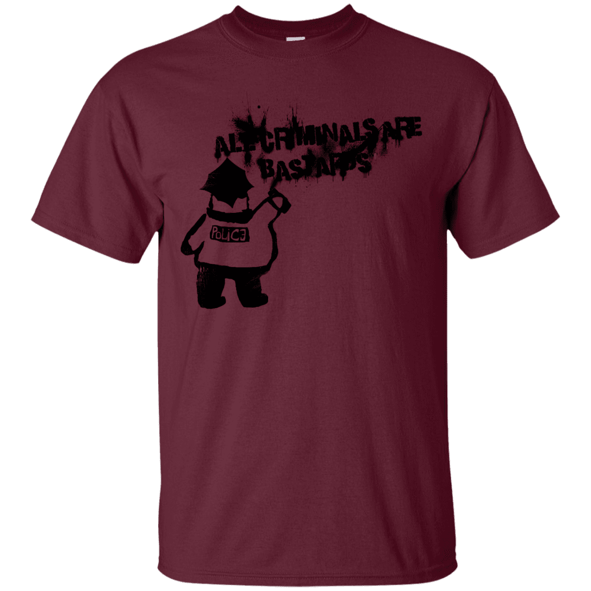 T-Shirts Maroon / S Banksy Police T-Shirt