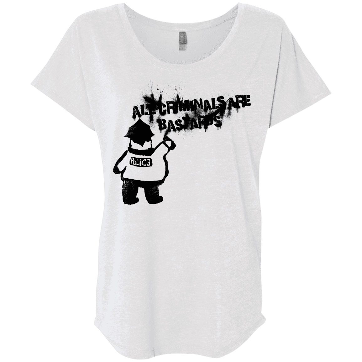 T-Shirts Heather White / X-Small Banksy Police Triblend Dolman Sleeve