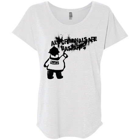 T-Shirts Heather White / X-Small Banksy Police Triblend Dolman Sleeve