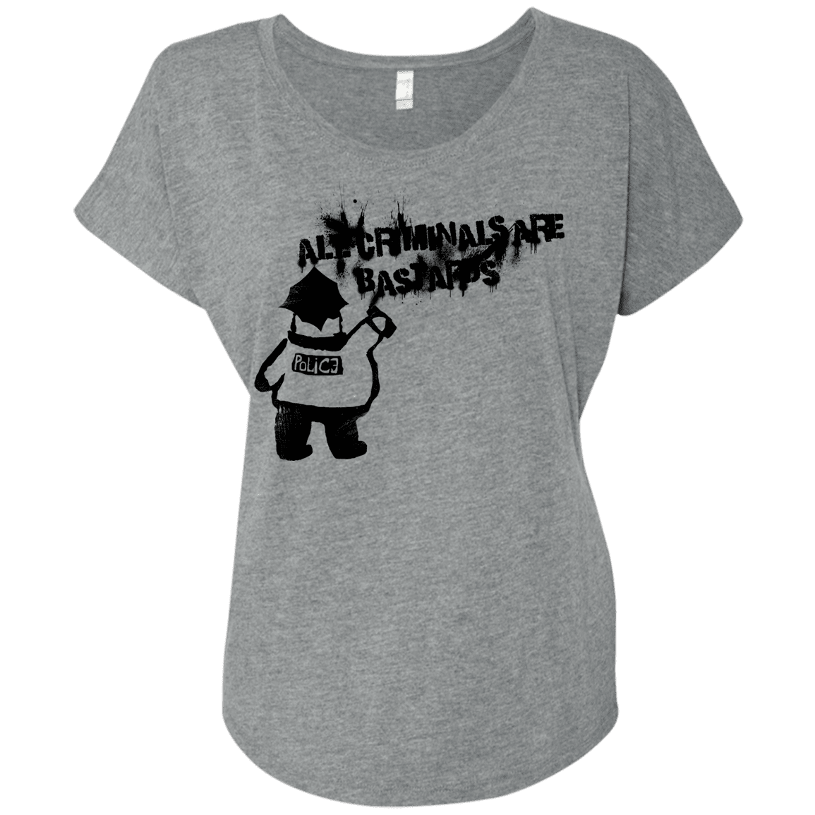 T-Shirts Premium Heather / X-Small Banksy Police Triblend Dolman Sleeve