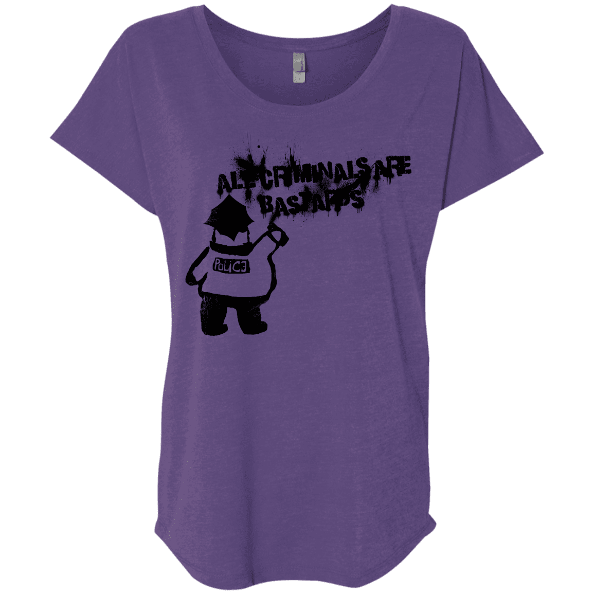 T-Shirts Purple Rush / X-Small Banksy Police Triblend Dolman Sleeve