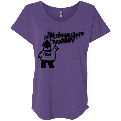 T-Shirts Purple Rush / X-Small Banksy Police Triblend Dolman Sleeve