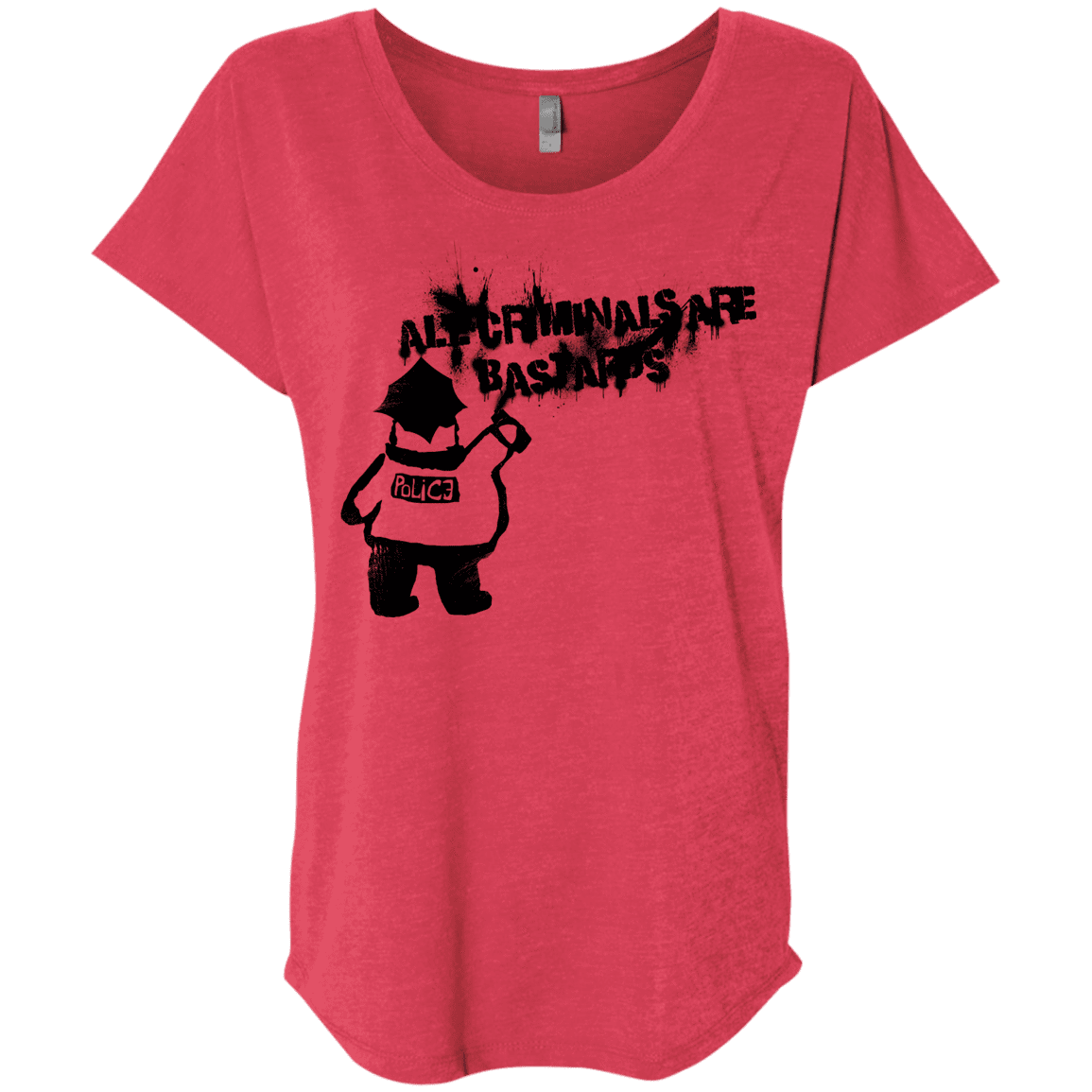 T-Shirts Vintage Red / X-Small Banksy Police Triblend Dolman Sleeve
