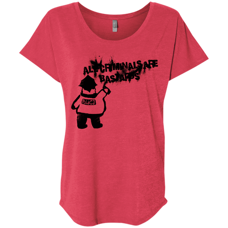 T-Shirts Vintage Red / X-Small Banksy Police Triblend Dolman Sleeve
