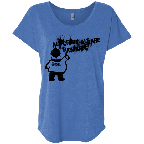 T-Shirts Vintage Royal / X-Small Banksy Police Triblend Dolman Sleeve