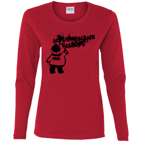 T-Shirts Red / S Banksy Police Women's Long Sleeve T-Shirt
