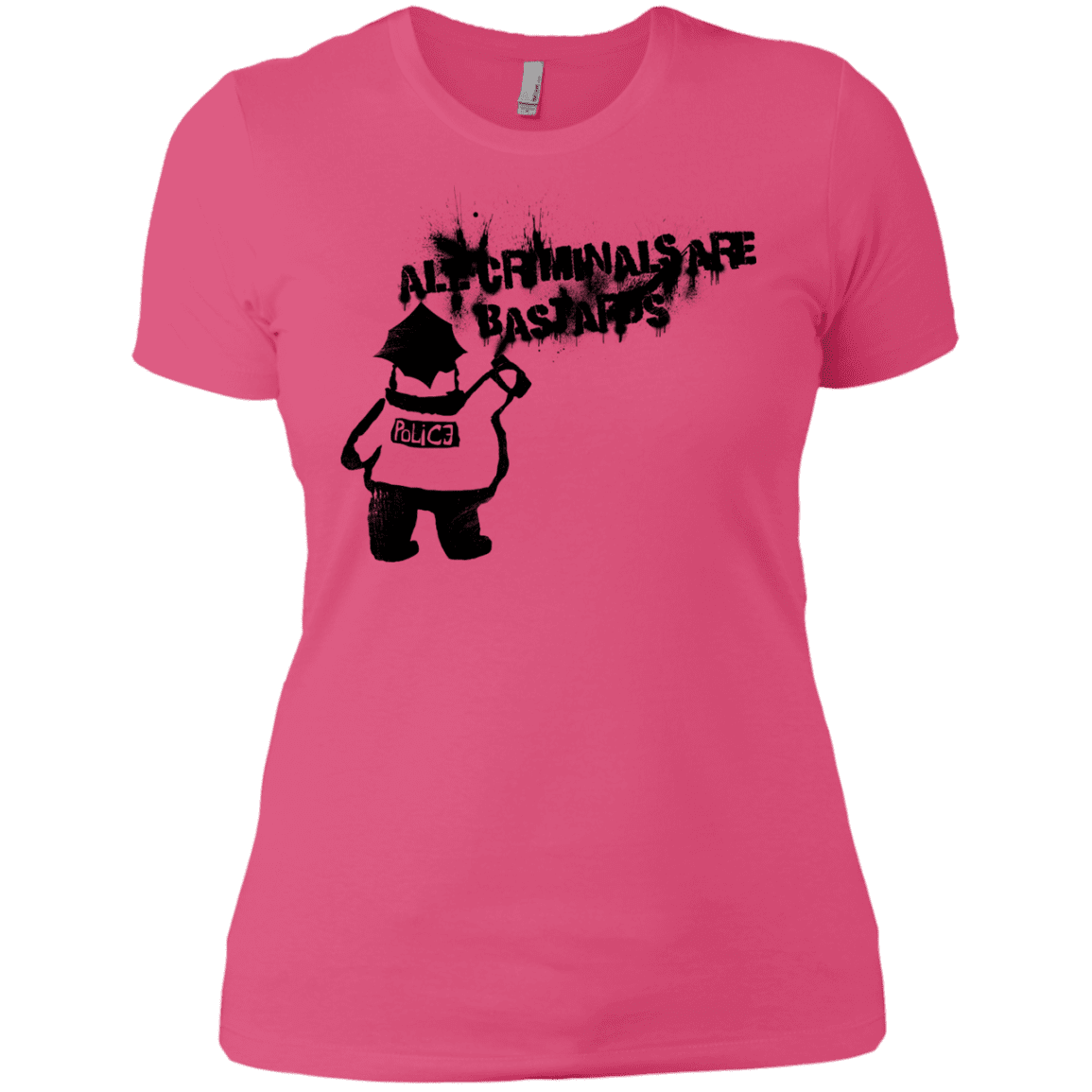 T-Shirts Hot Pink / X-Small Banksy Police Women's Premium T-Shirt