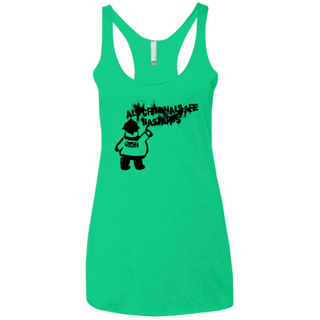 T-Shirts Envy / X-Small Banksy Police Women's Triblend Racerback Tank
