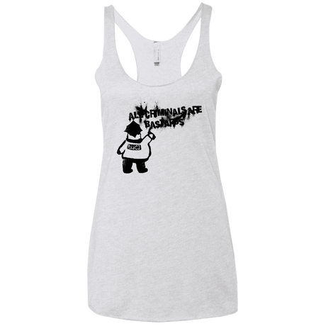 T-Shirts Heather White / X-Small Banksy Police Women's Triblend Racerback Tank