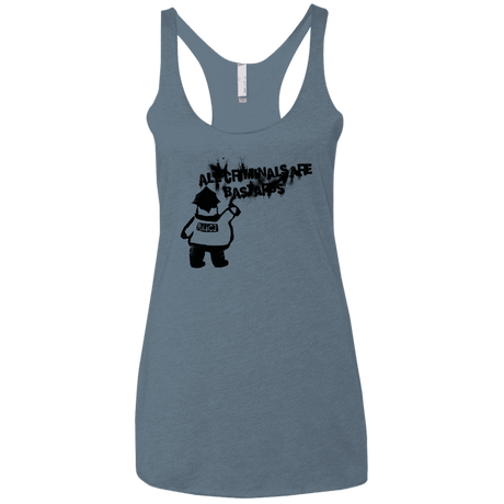 T-Shirts Indigo / X-Small Banksy Police Women's Triblend Racerback Tank