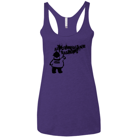 T-Shirts Purple Rush / X-Small Banksy Police Women's Triblend Racerback Tank