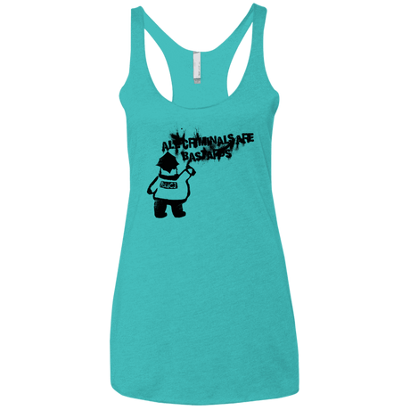 T-Shirts Tahiti Blue / X-Small Banksy Police Women's Triblend Racerback Tank