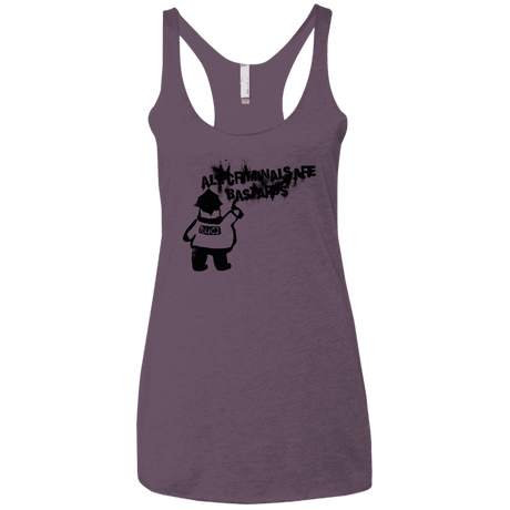 T-Shirts Vintage Purple / X-Small Banksy Police Women's Triblend Racerback Tank