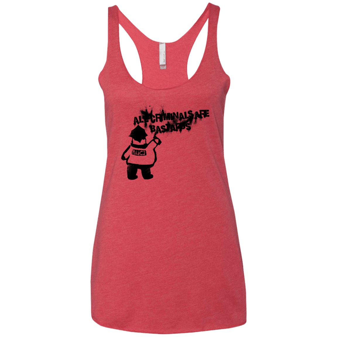 T-Shirts Vintage Red / X-Small Banksy Police Women's Triblend Racerback Tank