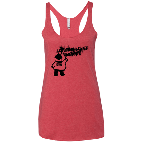 T-Shirts Vintage Red / X-Small Banksy Police Women's Triblend Racerback Tank