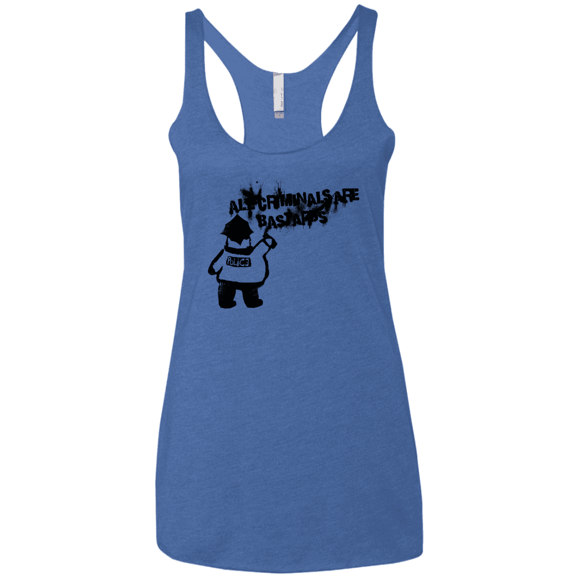 T-Shirts Vintage Royal / X-Small Banksy Police Women's Triblend Racerback Tank