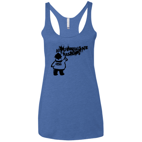 T-Shirts Vintage Royal / X-Small Banksy Police Women's Triblend Racerback Tank