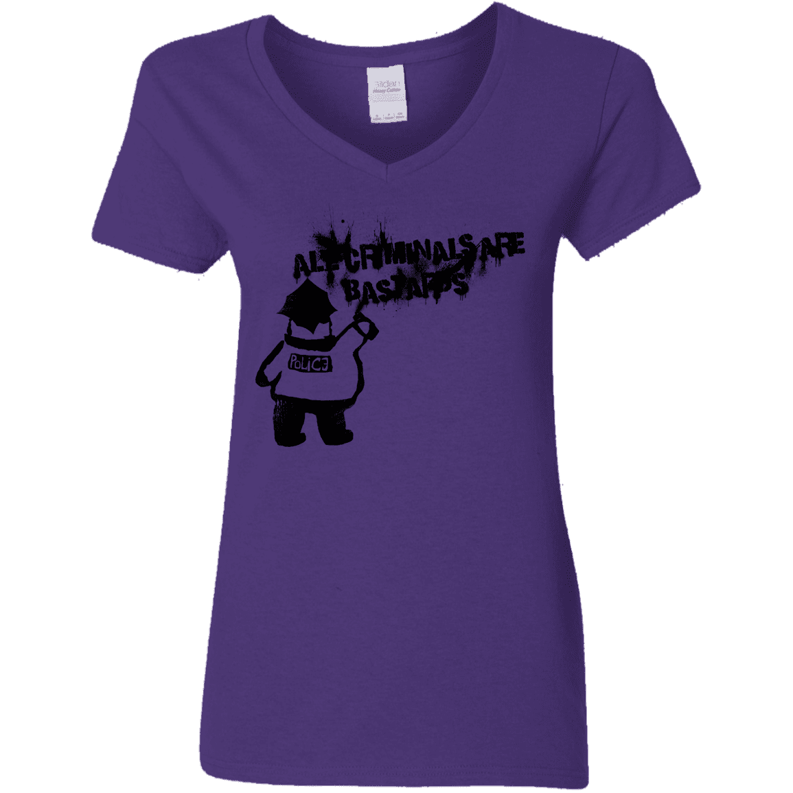 T-Shirts Purple / S Banksy Police Women's V-Neck T-Shirt