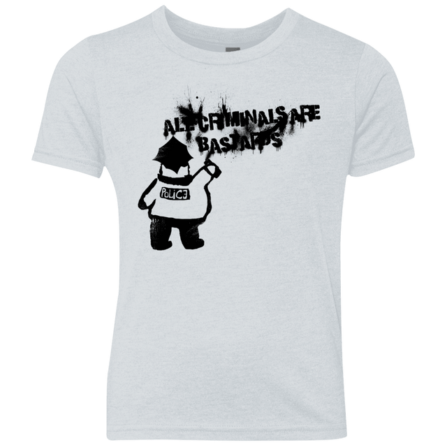T-Shirts Heather White / YXS Banksy Police Youth Triblend T-Shirt