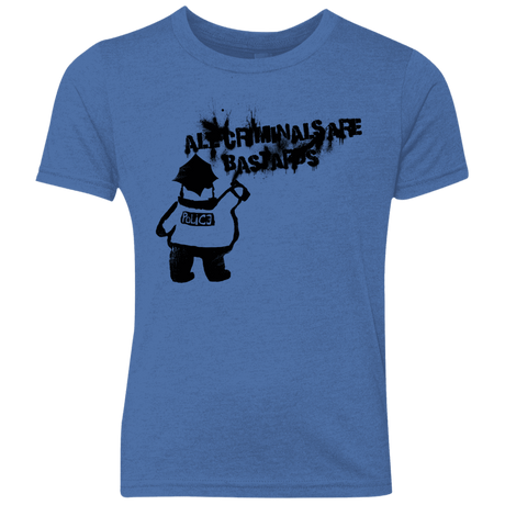 T-Shirts Vintage Royal / YXS Banksy Police Youth Triblend T-Shirt